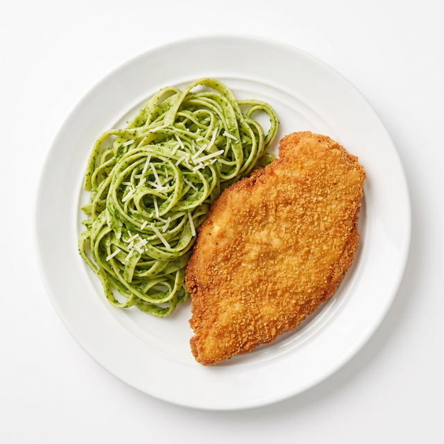 Fettuccine al Pesto with Chicken.